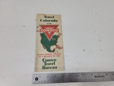 1936 Conoco Oil & Gas service station Travel Bureau COLORADO road map