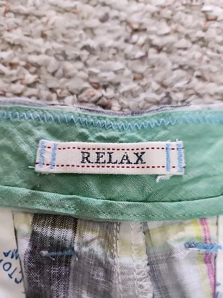 Pantalones Cortos Tommy Bahama Hombre Talla 34x10 Blanco Gris Rosa Amarillo Cuadros 100% Lino Foto 3 de 4