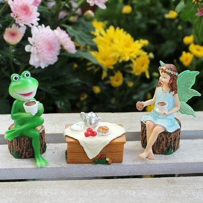 Fairy and Frog Ornaments Miniatures Figurines Delicate Ideal Gifts Resin Garden