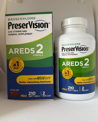 Preservision l 210 Count Eye Vitamin AREDS 2 Mini Soft gels EXP 04/28