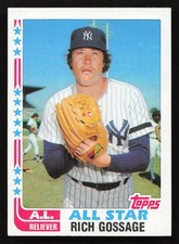 1982 Topps #557 Rich "Goose" Gossage ALL STAR New York Yankees QTY Available