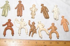 Marx 60mm wild west playset "chubby" cowboys vinyl plastic figures x 11