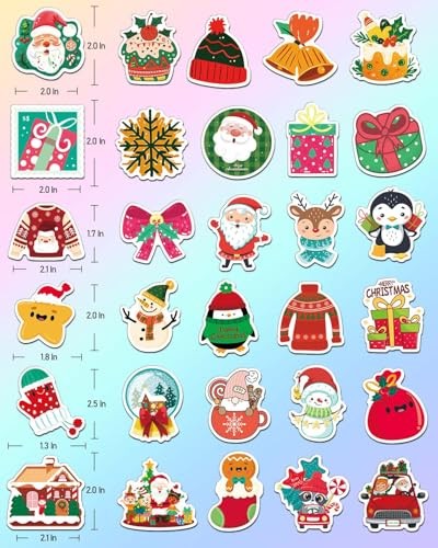 150 PCS Cute Christmas Stickers, Water Bottle Stickers for Kids, Vinyl 