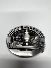 PIPE FITTER Plumber Worker Pewter/Enamel Vintage 1992 Siskiyou Belt Buckle