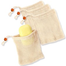 Natural Sisal Soap Bag Saver, Mesh Net Pouch for Exfoliating, Foaming, and Qu...