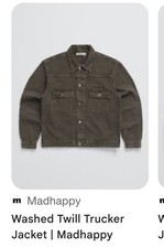 NWT Madhappy Washed Twill Trucker Jacket Cedar Brown XL Unisex Made in USA