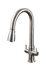Houzer Trinity Dual Handle Pull Down Kitchen Faucet TRNPD-3000 Brass NEW