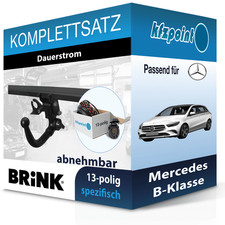 Für Mercedes B-Klasse 11- BRINK Anhängerkupplung abnehmbar + 13polig E-Satz PKW