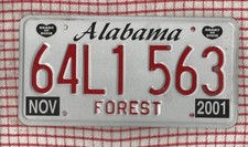 ALABAMA - AMERICAN LICENSE NUMBER PLATE #AL