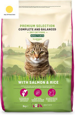 Complete Dry Cat Food with Salmon & Rice for Adult Cats, 3 Kg (Pack of 1) (Prev 4.84 per kilo