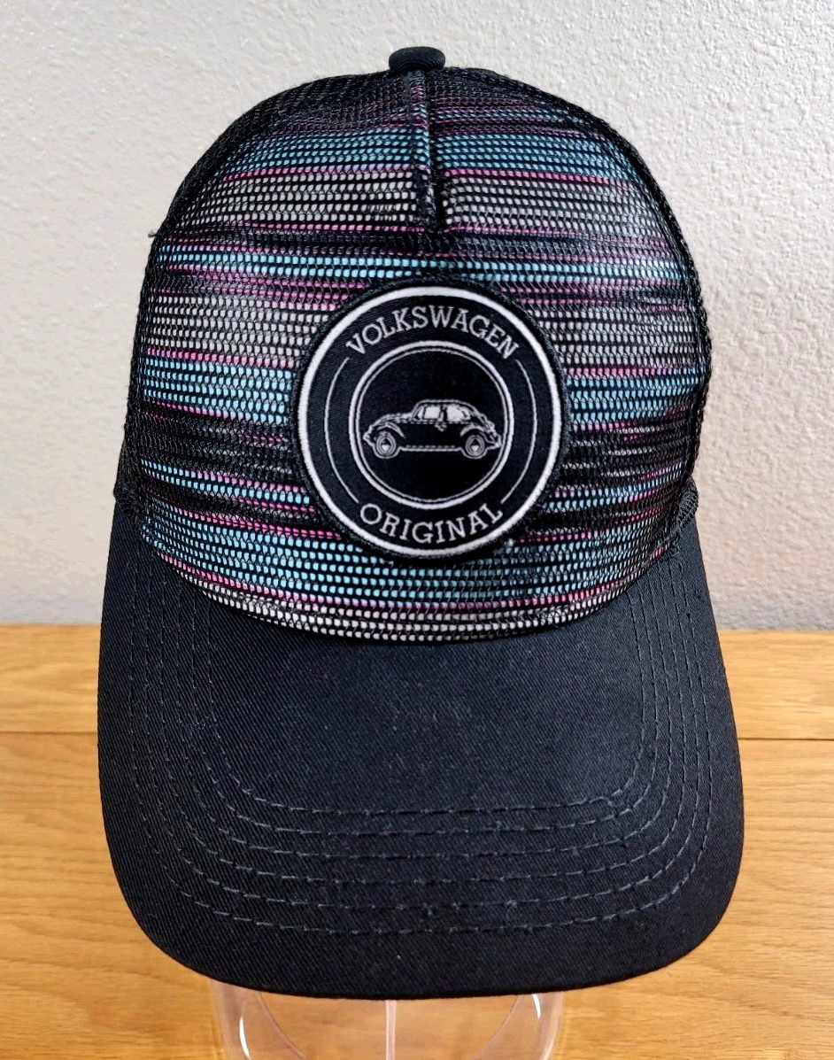 Volkswagen Hat Cap Womens Adjustable Black Pastel Colors Lad