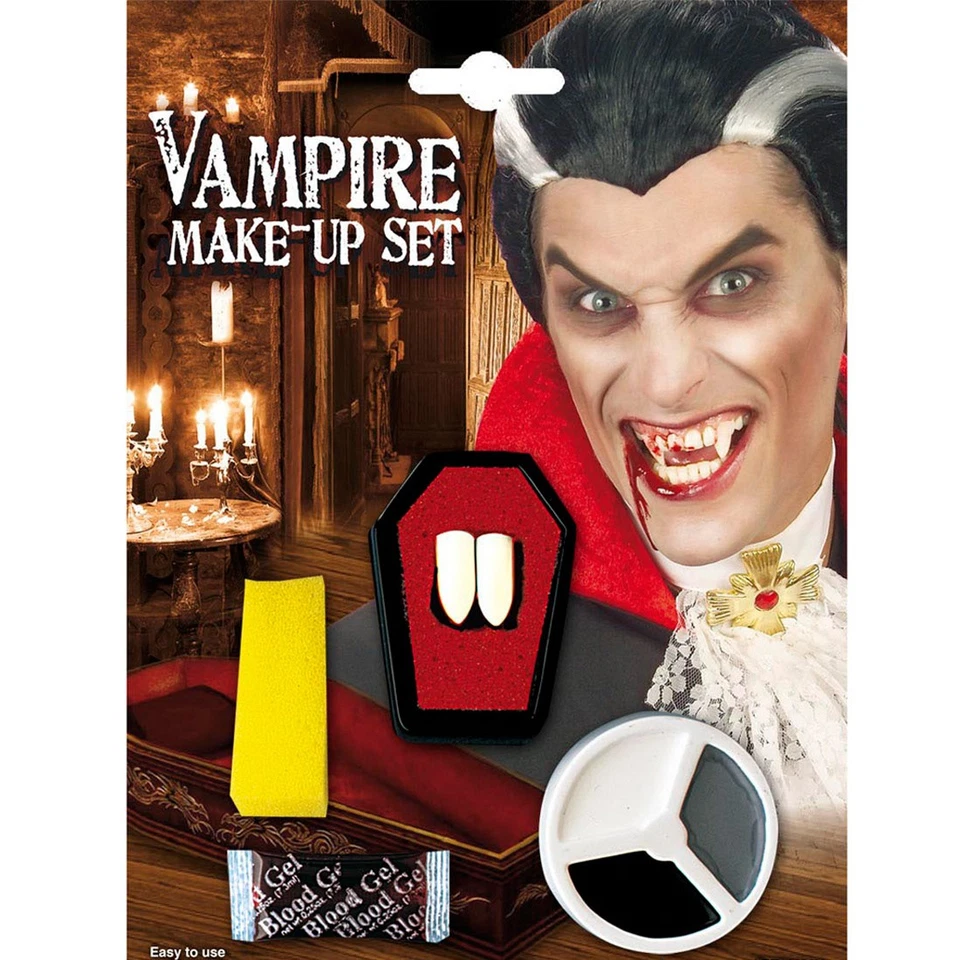 NET TOYS Halloween Vampir Make Up Set Vampirzähne Vampirschminke Dracula Zähne Schminke