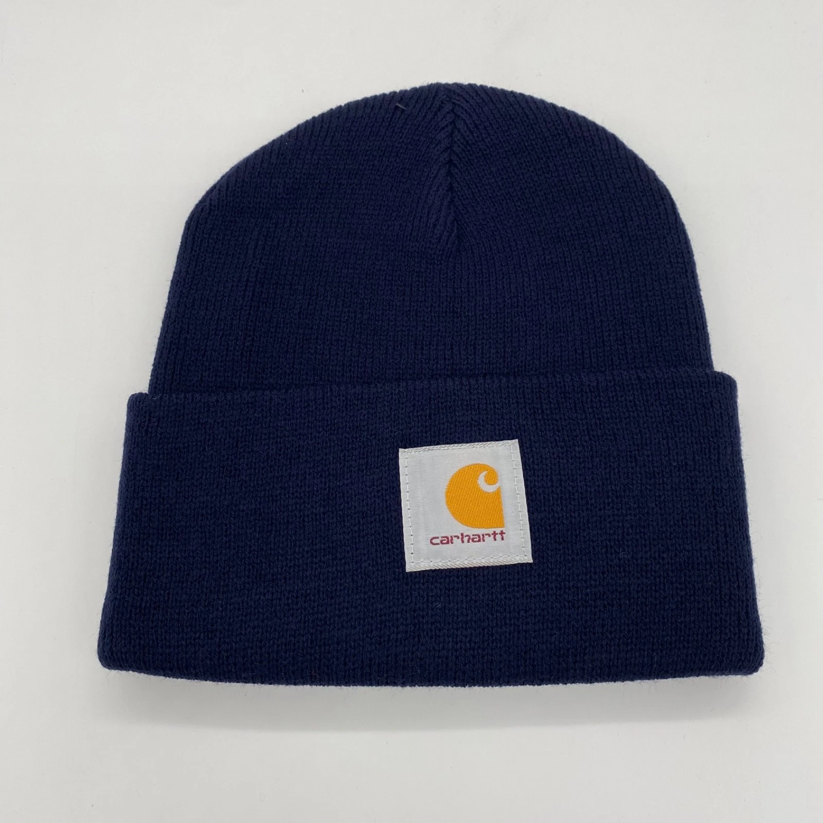 Carhartt Beanie Winter Hat Support the Trades Solid Navy Blue One Size Mens