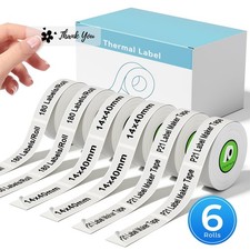 6 Rolls Compatible Nelko P21 Label Maker Tape 14x40mm 0.55x1.57 Inch