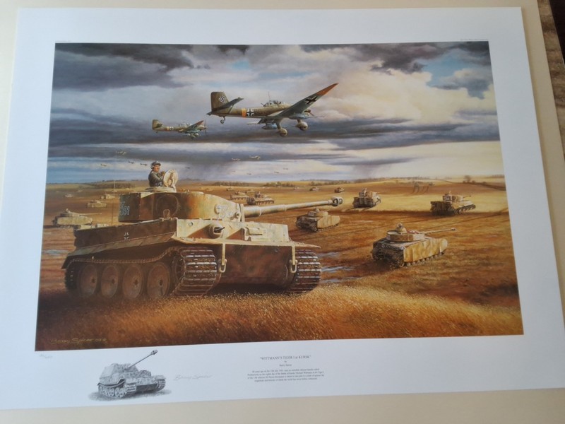Military Art Print Wittmann's Tiger At Kursk Barry Spicer w/ COA 136/650 Stuka