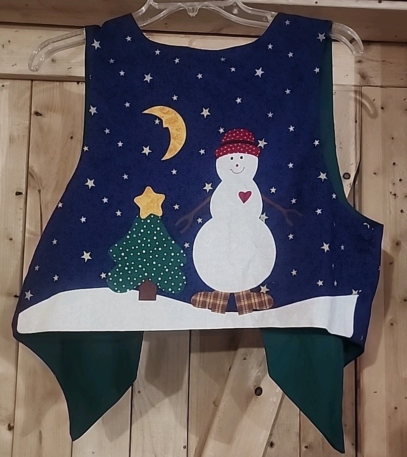 Handmade Christmas Panel Patchwork Printed Vest H… - image 9