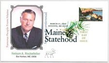 #5456 MAINE STATEHOOD STAMP FIRST DAY COLOR CANCEL FDC, NELSON ROCKEFELLER