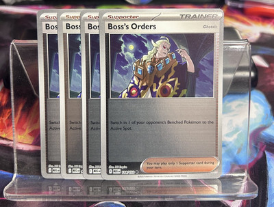 [4x Playset] Boss's Orders 114/132 ME02: Mega Evolution POKEMON TCG REVERSE HOLO