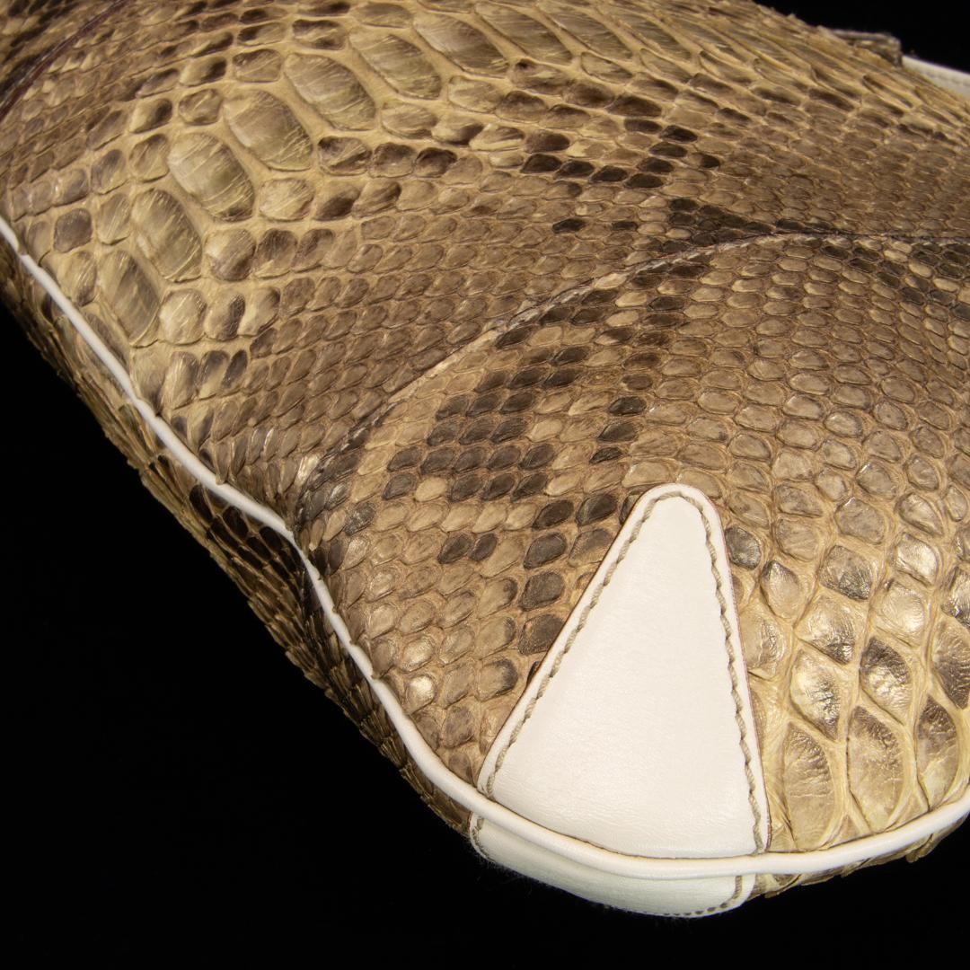 GUCCI Python Leather Horsebit Shoulder Bag Gold A… - image 11