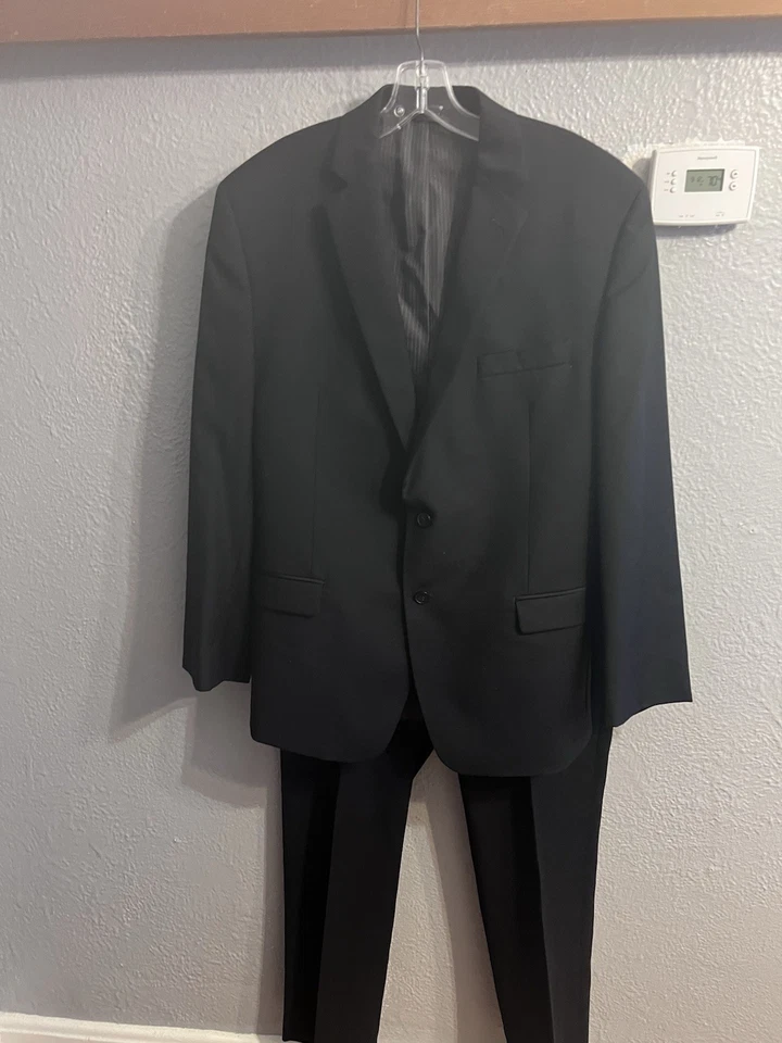 Calvin Klein Men's Black Slim Fit Wool Jacket Pants Suit Size 42R 36x30 - Image 2 of 4