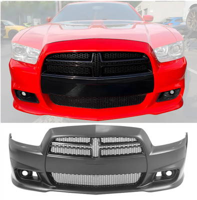 For 2008-2014 Dodge Charger SRT 8 Style Front Bumper Body Kit w/ Grille Assembly