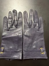 Vintage Women  s Leather Gloves Made In France Size 6/1 Unbranded Buckle Design