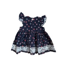 Matilda Jane Clothing Platinum Patriotic Star Lace Dress Toddler Girl Size 2
