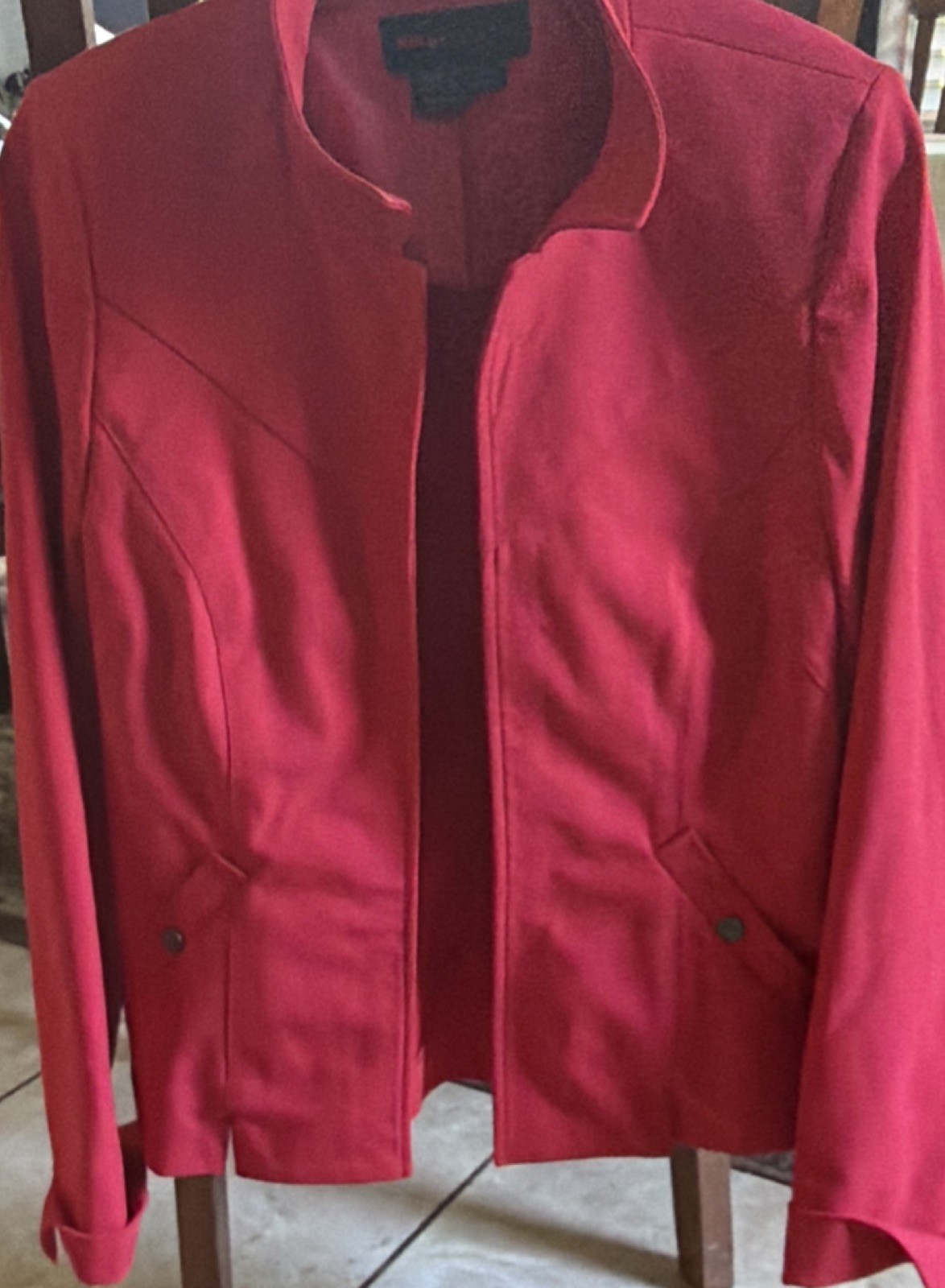 Nina McLemore Red Button Basic Jacket Long Sleeve… - image 1