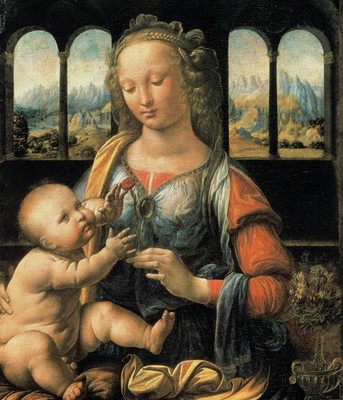 Leonardo da Vinci Madonna mit Kind Renaissance religiöse Malerei klassische Artwo