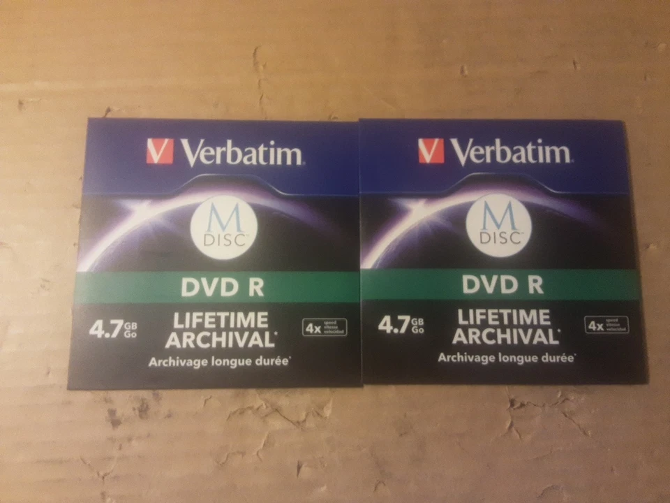 2x VERBATIM DVD R LIFETIME ARCHIVAL 4.7GB GO M-DISC 4X - Image 2 of 4