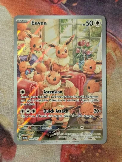 Eevee 188/167 Near Mint Twilight Masquerade Illustration Rare Pokemon  ShipNow
