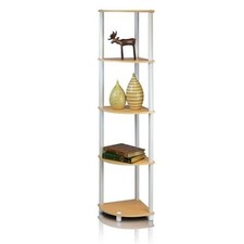 Furinno Turn-N-Tube 5 Tier Corner Display Rack Multipurpose Shelving Unit- Be...