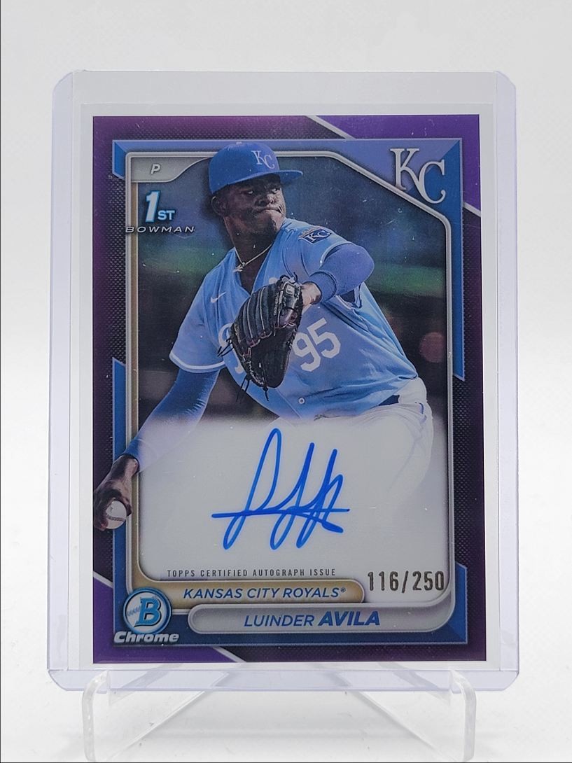 LUINDER AVILA 2024 BOWMAN CHROME 1ST PURPLE ROYALS AUTO /250 Q4450
