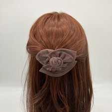 Handmade Hair Clip Barrette Brown Leather Boho Hippie Ren Faire Grunge Fairy