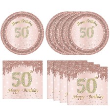 40pcs 50th Birthday Decorations for Women Rose Gold Fifty Year Old 6.89,
