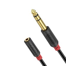 Headphone Adapter Cable 3.5mm 1/8 Female TRS to 6.35mm 1/4 Male TRS 3FT