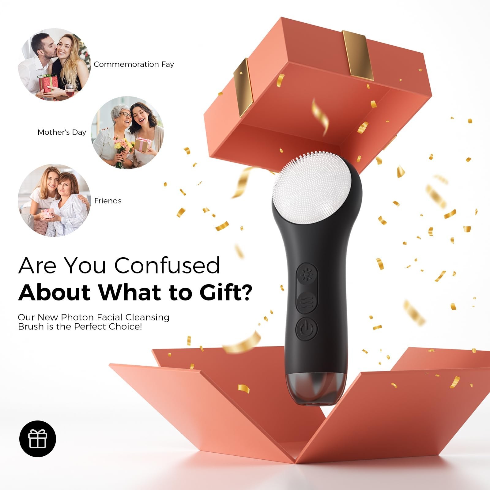 Facial Cleansing Brush Electric Face Scrubber - Rechargeable Face Cleansing B...