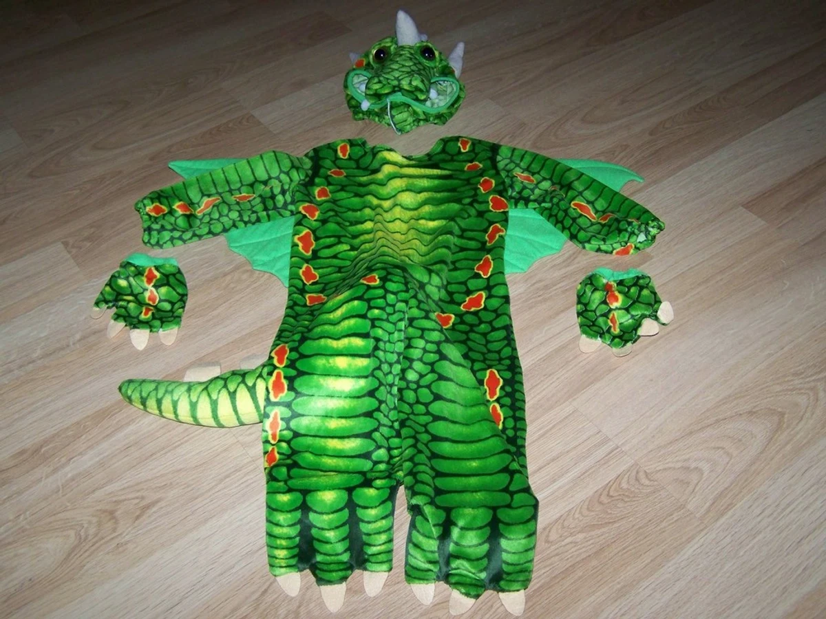 Baby Infant Size 6 12 Months Underwraps Green Lizard Dragon Halloween Costume