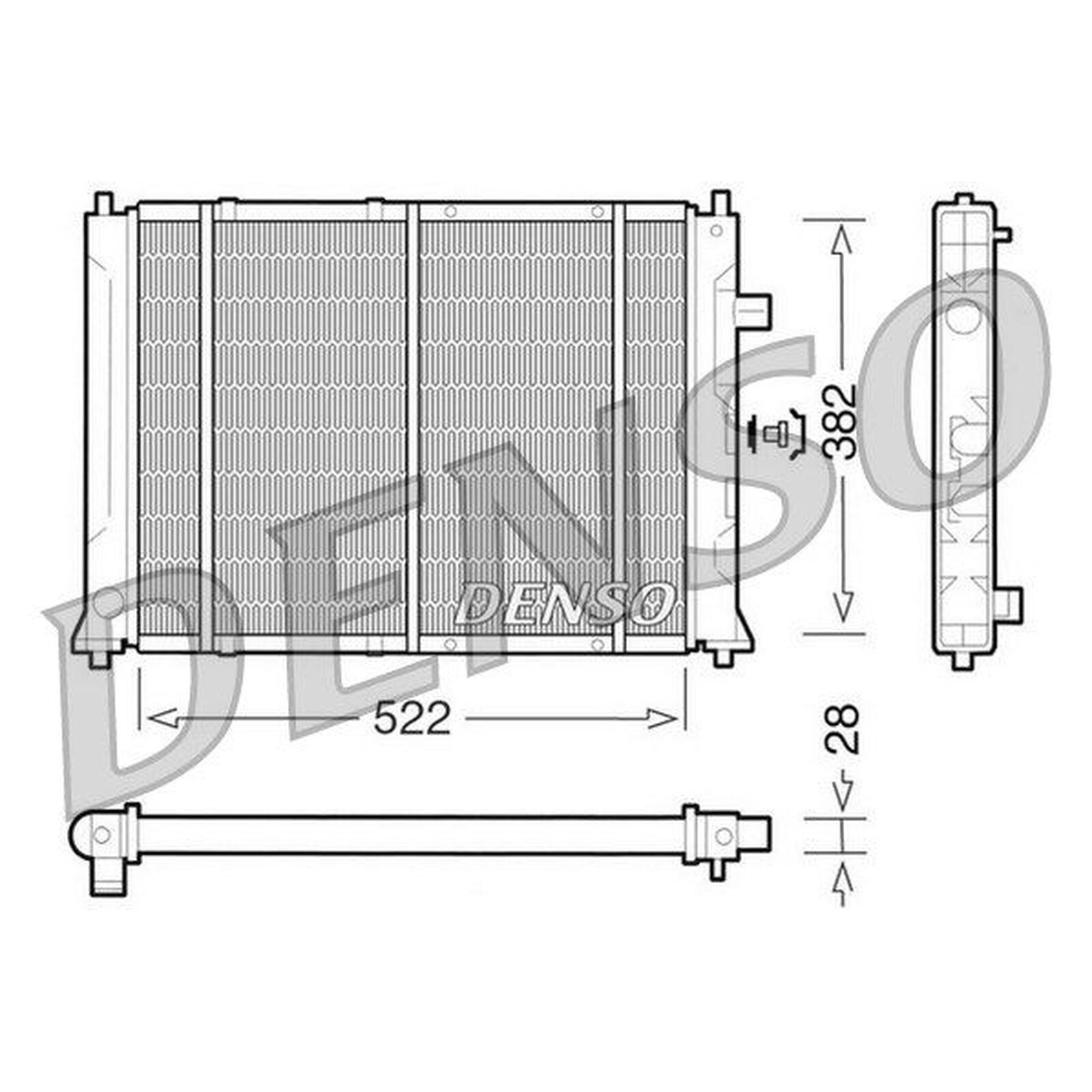DENSO Radiator DRM24014 Car Engine Cooling Radiator Part - Genuine DENSO OE Part