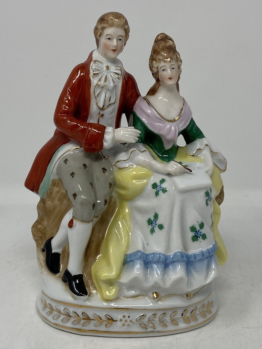 Figurine Made In Occupied Japan Colonial Couple Writing and