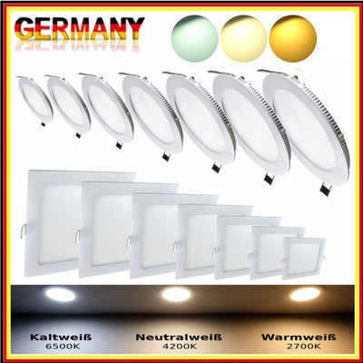 3W-24W LED Panel Einbaustrahler Einbauleuchte Deckenleuchte mit trafo Ultraslim 