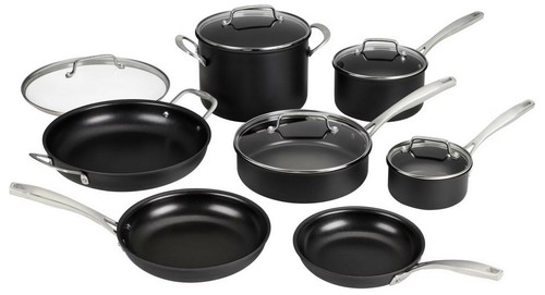Cuisinart 12 pc Nonstick Cookware Set Professional Hard Anodized Glass Lids - 第 1/8 張圖片