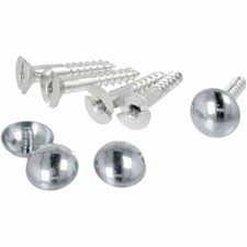 4 x MIRROR SCREWS 32mm POLISHED CHROME Dome Cap Head Cover Wall Bolt Fixing