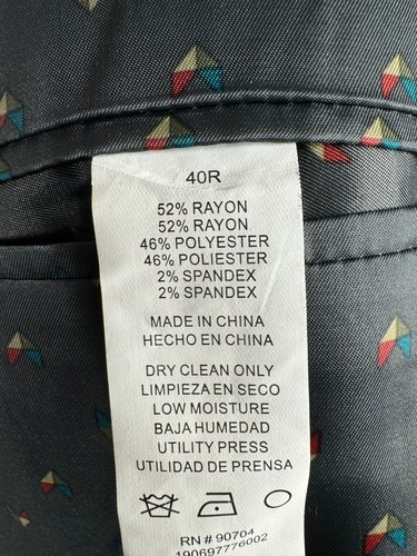 NEW PERRY ELLIS Mens Gray STRETCH SLIM FIT Suit Sport Coat Blazer Jacket 40R - Picture 10 of 11