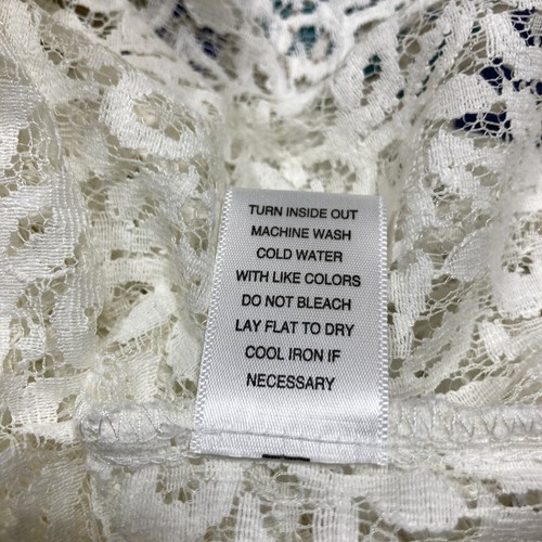 Charming Charlie Size L Ivory Bohemian Wanderer Lace Pullover Top NEW Boho Chic - Picture 11 of 11