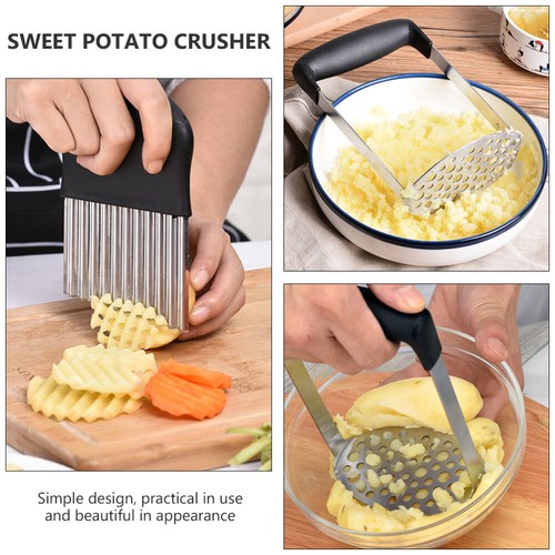 2Pcs Hand Kartoffel Stampfer Kartoffel Brecher Crinkle Cut Kartoffel - Bild 10 von 12