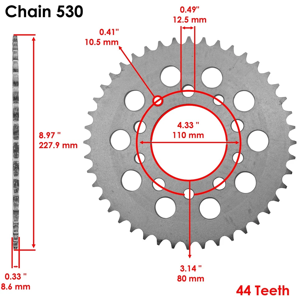 Red Drive Chain And Sprocket Kit for Honda VF700F Interceptor 700 1984 1985 Foto 4 de 4