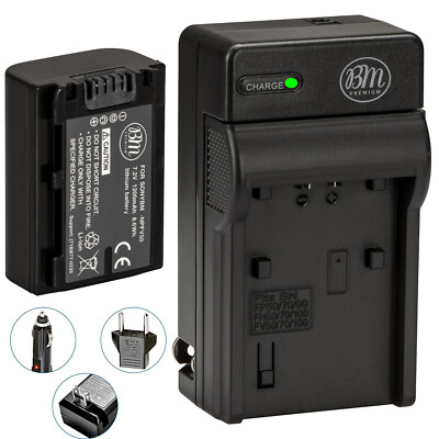 BM NP-FV50 Battery & Charger for Sony HXR-MC88 HXR-NX80 PXW-Z90V NEX-VG20 VG30