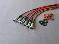 12v LED Indicator Light, 5MM Lens, Panel Mount, Blue, Stainless Steel / Qty 6