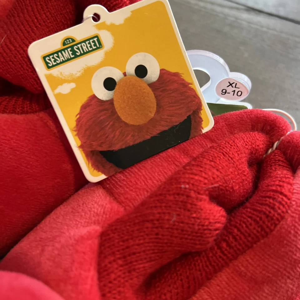 Zapatillas con agarre de suela roja unisex para niños pequeños SESAME STREET Elmo talla grande XL 9-10 Foto 2 de 3